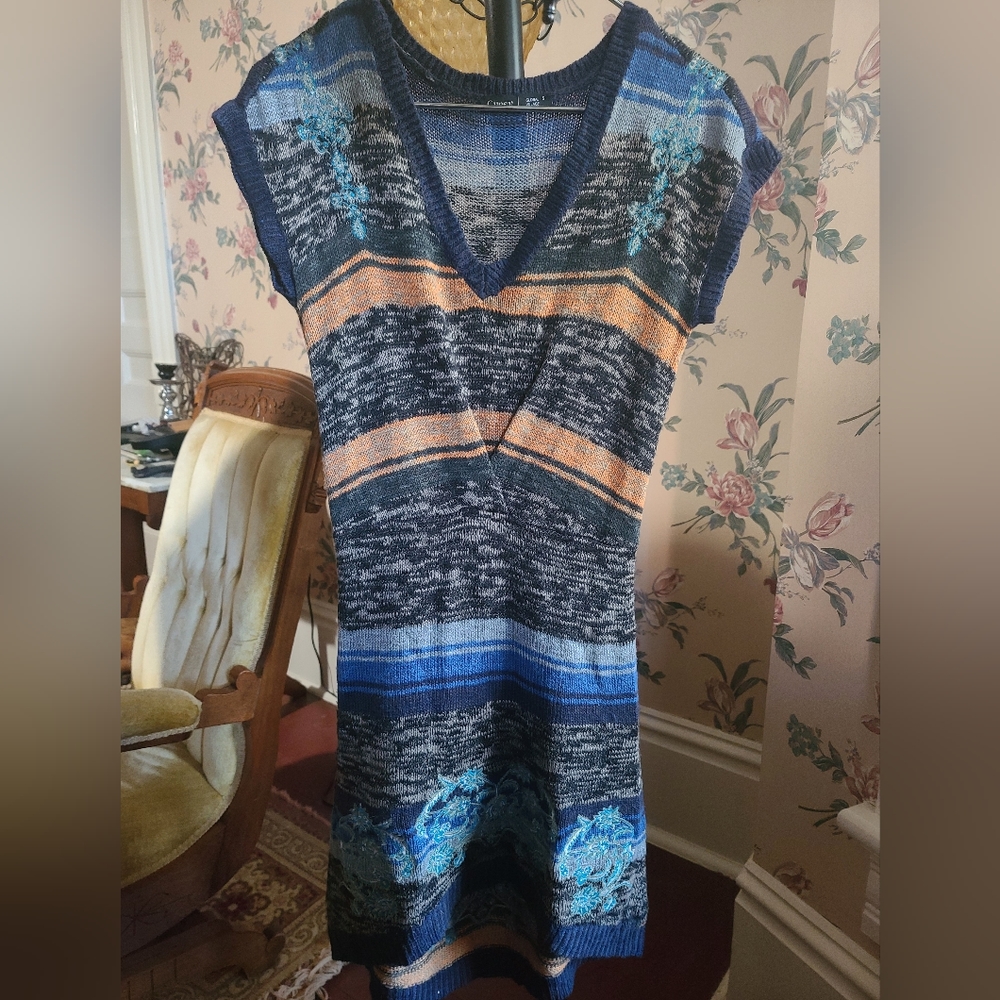 Embroidered Knit Tunic or Shirt Dress